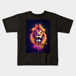 Splatter Paint Lion Kids T-Shirt